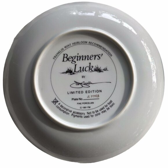 Franklin Mint 1991 Beginners Luck Labradors Porcelain Plate Collectible Vintage - Picture 2 of 6